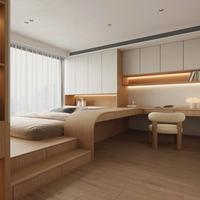 Plateforme Tatami Extra Large, Lit avec Armoire Grande Capacité pour Grande Chambre Principale et Spacieuse Chambre en Penthouse