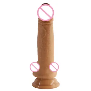 Flesh Color Jewelry Dildo Rubber Realistic Dick Sex Toys with Suction Cup