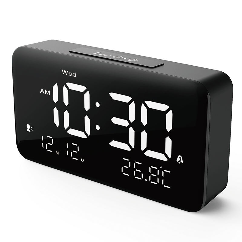 Desk LED Countdown Timer Loud Voice Alarm & Vibration Hourly Telling Time Snooze Alarm Clock Digital Talking Clock
