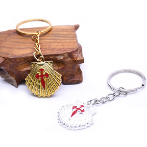Llavero de Concha de Santiago, Aleación de Zinc Dorada, Forma Irregular, Joyería Hecha a Mano, Regalo - Product Image 4