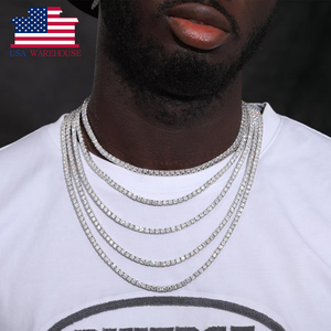 GRA Certificado VVS1 Lab Grown Moissanite Diamond Classic Tennis Chain 925 Sterling Silver Mossanite Tennis <span class=keywords><strong>Necklace</strong></span> - Product Image 2