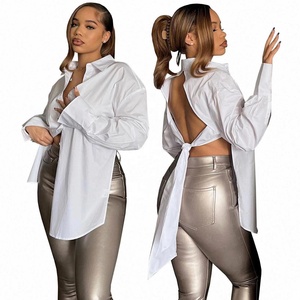 Mode 2024 OEM/ODM Bestseller Bluse Lässige Baumwoll-Tops Streetwear Weiße Übergrößen Damenhemden - Product Image 1