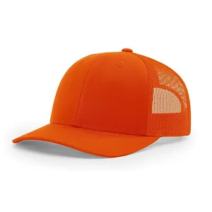 Individuelles Logo Premium Snapback Trucker Cap 112 Großhandel Orange Blank Farbe Trucker Hut
