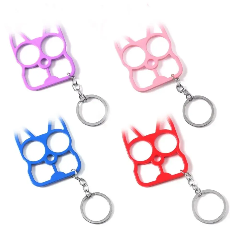 Wholesale various colors metal key chains cartoon cat keychains for women