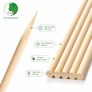 Palitos para Asar de Bambú Biodegradables de 45 cm con Eje Redondo Resistente para Barbacoa al Aire Libre, Patio, Hoguera, Venta al por Mayor - Product Image 1
