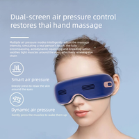 Masseur oculaire à pression d'air chaud et froid avec 4 modes, musique Bluetooth, masque de massage oculaire pliable rechargeable pour la relaxation des yeux
