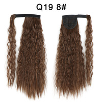 Extension de queue de cheval ondulée à clipser, longue et bouclée, résistante à la chaleur, en cheveux synthétiques pour femmes