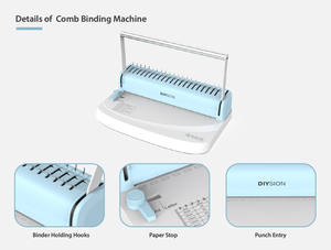 Mesin Binder sisir kompak-penggunaan ganda untuk dokumen kantor & penjilid buku tempel DIY - Product Image 4