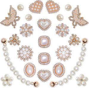 Breloques de chaussures en chaîne pour femmes, accessoires de décoration DIY pour sabots, avec perles, fleurs, strass, décorations mignonnes et brillantes - Product Image 1