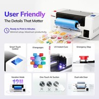 Impresora UV DTF de Doble Cabezal InkSonic VF13 A3 XP600 con Laminador Automático Rollo a Rollo, Impresión UV 3D Cristal para Pequeñas Empresas