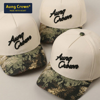 Cappellino da Baseball a 5 Pannelli Personalizzato con Logo Ricamato 3D Foglia d'Acero Camouflage - Vendita Calda di Fabbrica