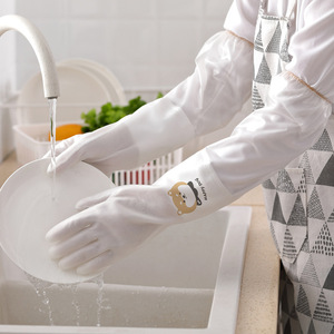 Women's Kitchen Dishwashing Gloves Long Sleeve Waterproof Fleece Lined Non Slip For Washing Dishes Vegetables Clothes Household - Product Image 4