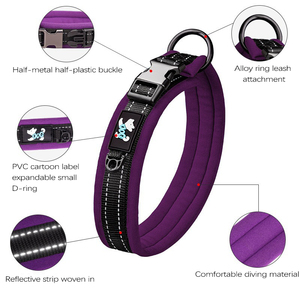 <span class=keywords><strong>Collar</strong></span> de Perro Personalizado, Simple, Estilo Occidental, de Nailon y Neopreno, con Cierre de Hebilla, Reflectante, para Perros Grandes, con Iluminación Suave para Entrenamiento - Product Image 3