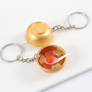 จี้รูปอาหารจำลอง ขนาด 3 ซม. สีทอง ชามเล็ก โมเดลก๋วยเตี๋ยว พวงกุญแจ ตกแต่งกระเป๋า ของเล่นจิ๋วรูปอาหาร ขนมขบเคี้ยว - Product Image 1