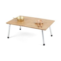 Table pliante portable en bambou Moso naturel, personnalisée en usine, mobilier d'extérieur, design minimaliste moderne, structure métallique, pique-nique