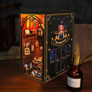 Rincón de Lectura/Soporte para Libros de Madera 3D con Tema Mágico Art <span class=keywords><strong>Deco</strong></span> |   Casa Encantada de Mira, Rompecabezas DIY |   Decoración para Estanterí<span class=keywords><strong>a</strong></span> |   Detallado - Product Image 3