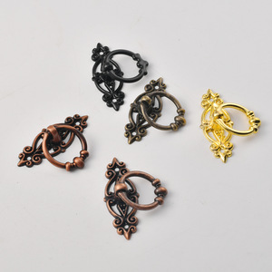 Antique Style Ring Furniture Handle Zinc Alloy Drawer Cabinet Hardware Traditional Design Surface Mounted Single Hole - Product Image 3