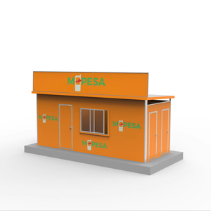 Quiosco modular de contenedores de acero prefabricado, energía solar para dinero móvil, servicio de telecomunicaciones, cabina minorista al aire libre (transpirable) - Product Image 1