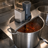 Marmite à grande capacité avec agitateur en acier inoxydable pour bouillon de os, soupes, restauration, équipement de cuisine professionnel, fournisseur