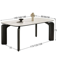 Mesa de Comedor Moderna y Sencilla de Madera Maciza con Juego de Sillas para el Hogar, Hotel, Apartamento, Sala de Estar y Uso en Villas
