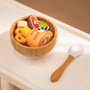 Sillas altas para bebés de <span class=keywords><strong>1</strong></span> a 3 años, antideslizantes, con cuencos de madera de bambú para comida con ventosa. - Product Image 4