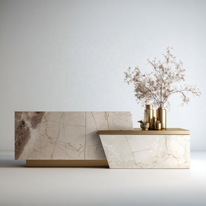 Sang trọng bằng đá cẩm thạch hàng đầu bàn tiếp tân hiện đại sảnh khách sạn đồ nội thất cho văn phòng phía trước truy cập Salon sử dụng tùy chỉnh kích thước bền Led - Product Image 4