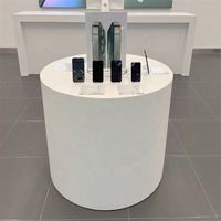 Mesa de Exhibición Redonda Plegable Ecológica y Moderna para Tiendas de Teléfonos Móviles y Computadoras, con Madera MDF Personalizable