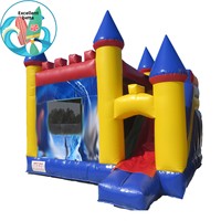 Grand parc aquatique gonflable mobile d'extérieur, équipement de trampoline en PVC pour enfants avec toboggan château malicieux, pas cher pour le divertissement des enfants