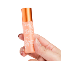 Mini flacons de parfum 10ml, flacon avec imprimé de fleurs, en verre, pour voyage, avec boules roulants en acier inoxydable, vente en gros, ml