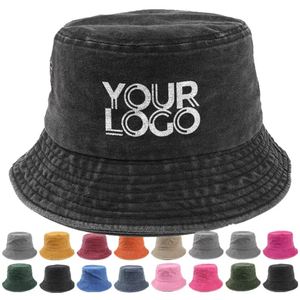 Bob unisexe multicolore personnalisé, design tendance, avec logo brodé, style vintage délavé, en promotion - Product Image 1