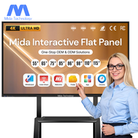Tableaux interactifs numériques intelligents MIDA 55 65 75 85 86 98 110 pouces avec écran tactile par stylo et doigt, 4K, pour l'enseignement scolaire