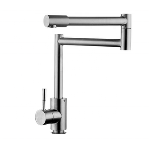 Robinet de cuisine rétractable pliable à bec pivotant, <span class=keywords><strong>mitigeur</strong></span> d'évier à poignée unique - Product Image 1