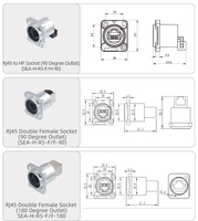 Conector de Red Ethernet RJ45 Industrial Tipo D para Montaje en Panel de Pared, Resistente al Agua IP65, Conector Hembra de Chasis Metálico EtherCon RJ45