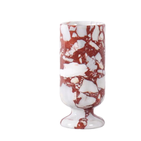 Lampe de table moderne WEIDE en marbre rouge Bulaari avec surface polie, écologique, garantie 3 ans, pour chambres et salles de lecture