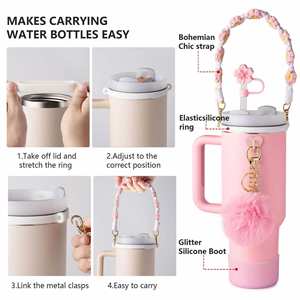 Oferta Especial: Set de Accesorios de Lujo Mairun con Diseño de Alfabeto para Vasos, Correa de Silicona y Cubierta para Pajita, para 30/40oz - Product Image 3