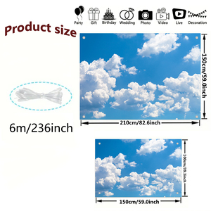 Bleu ciel blanc nuages <span class=keywords><strong>paysage</strong></span> toile de fond photographie <span class=keywords><strong>paysage</strong></span> naturel enfants bébé douche fête d'<span class=keywords><strong>anniversaire</strong></span> fond Photo Studio - Product Image 2