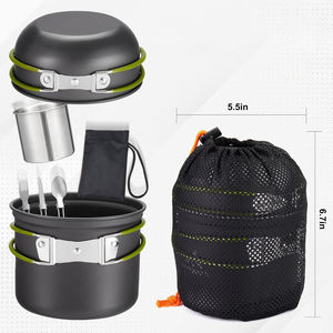 أواني محمولة للتخييم في الهواء الطلق أواني للتخييم مع وعاء لتبديل حقائب الظهر السياحية أواني للسفر - Product Image 1