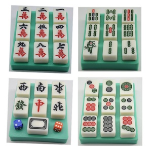 แม่พิมพ์ซิลิโคนชุดไพ่นกกระจอก, แม่พิมพ์ทำขนม DIY สำหรับฟองดองท์ ช็อกโกแลต เนย, แม่พิมพ์รูปทรงฐานหม้อไฟ, อุปกรณ์ทำเค้ก, เกรดอาหารและไม่ติดกระทะ - Product Image 3