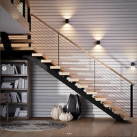 Escalier à monopoteau sans perçage avec garde-corps en câble d'acier inoxydable pour usage résidentiel