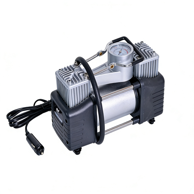 Portable DC 12V-13.8V Cigarette Lighter Electric Air Pump LED Light Tire Inflator for Cars/Motorcycles/Bicycles Tyre Metal