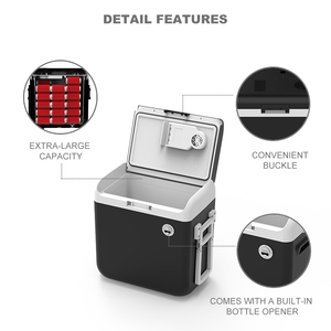 Réfrigérateur de voiture portable 40L DC 12V AC 110/220V grande capacité avec poignée et roues pour voiture - Product Image 2