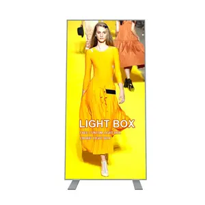 Doppia faccia stampa personalizzata segd sfondo senza cornice tessuto di tensione LED scatola luminosa per eventi pubblicitari fiera stand