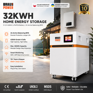 Système de stockage d'énergie domestique Braun Power 30 kWh 48 V/51,2 V LiFePO4 avec 6000 cycles pour systèmes solaires et électriques - Product Image 3