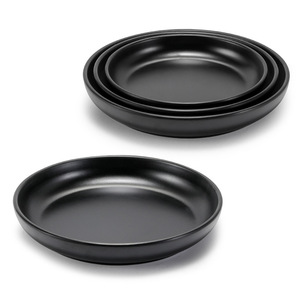 Logo personnalisé 100% plats ronds noirs en mélanine assiettes arabes en mélamine plats de service à soupe profonds - Product Image 2