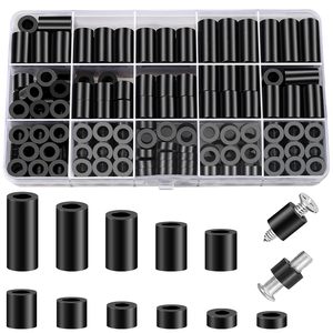 Sanya M6 Black Round <b>Spacer</b> 6x11x3 6x11x4 6x11x5 6x11x6 6x11x8 6x11x10 6x11x12 6x11x15 6x11x18 6x11x20 6x11x25 Plastic - Product Image 5