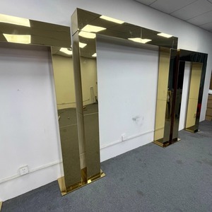 Or brillant extérieur mariage métal fond fête toile de fond <span class=keywords><strong>Rectangle</strong></span> acier inoxydable or arc pour la décoration de mariage - Product Image 3