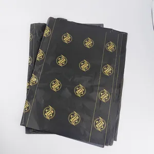 Printed Wrapping Paper Gold Printed Logo Black 17gsm 20*30" Packaging Tissue Wrapping Paper