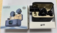 Microphone Lavalier Q8 Anti-Bruit MINI à Longue Autonomie avec Clips, Petit Micro pour iPhone, Android, Type C, Vlog, Diffusion en Direct