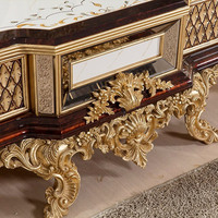 Lit royal antique en bois massif sur mesure avec sculpture en feuille d'or design traditionnel de style européen pour meubles de chambre d'hôtel