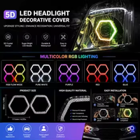 Promotion : Anneaux lumineux LED DRL 5D Crystal Angel Eyes à commande par application, étanches, pour feux de jour de voiture, lampes décoratives de modification